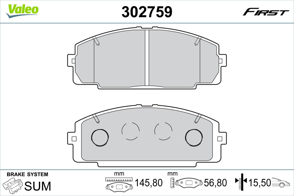 VALEO Fékbetét, mind 302759_VALEO